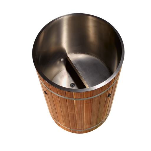 Dynamic Cold Therapy Cold Plunge Barrel - 304 Stainless Steel with Pacific Cedar Exterior | DCT-B-042-SSPC-34