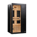Dynamic Veneto Black Finish 1-2 Person Low EMF Far Infrared Sauna with heater against back | DYN-6115-06
