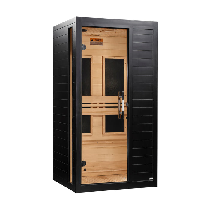 Dynamic Veneto Black Finish 1-2 Person Low EMF Far Infrared Sauna without heater and bench | DYN-6115-06