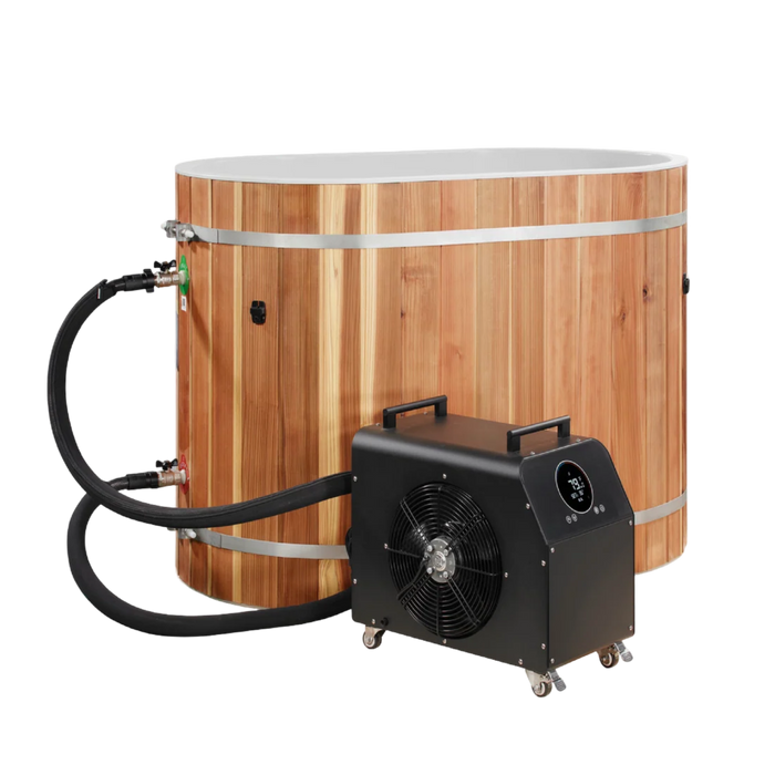 Dynamic Cold Therapy Oval Barrel Cold Plunge Tub (Pacific Cedar)
