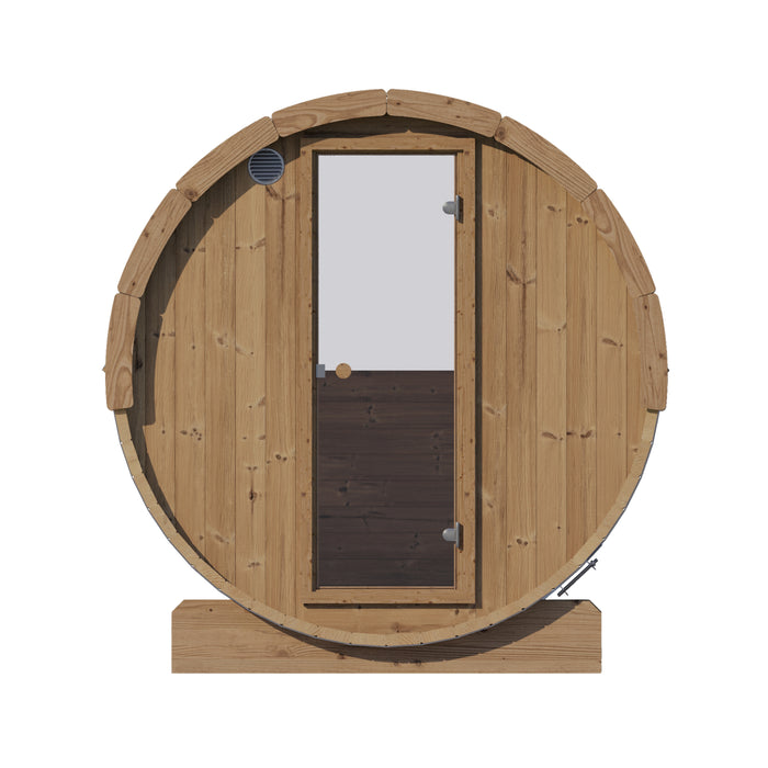 SaunaLife Model E6W Ergo-Series 3-Person Traditional Outdoor Barrel Sauna with Rear Window