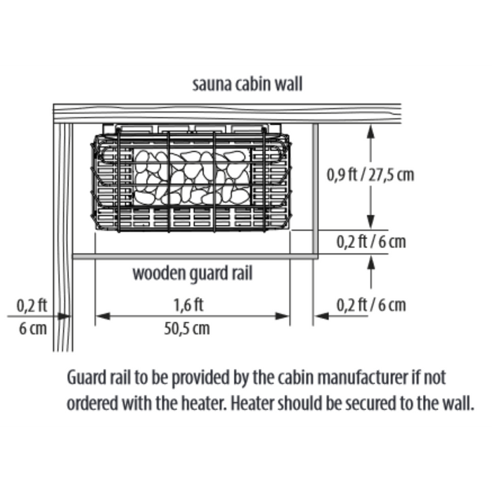 EOS Gracil W 6kW Wall-Mounted Electric Sauna Heater