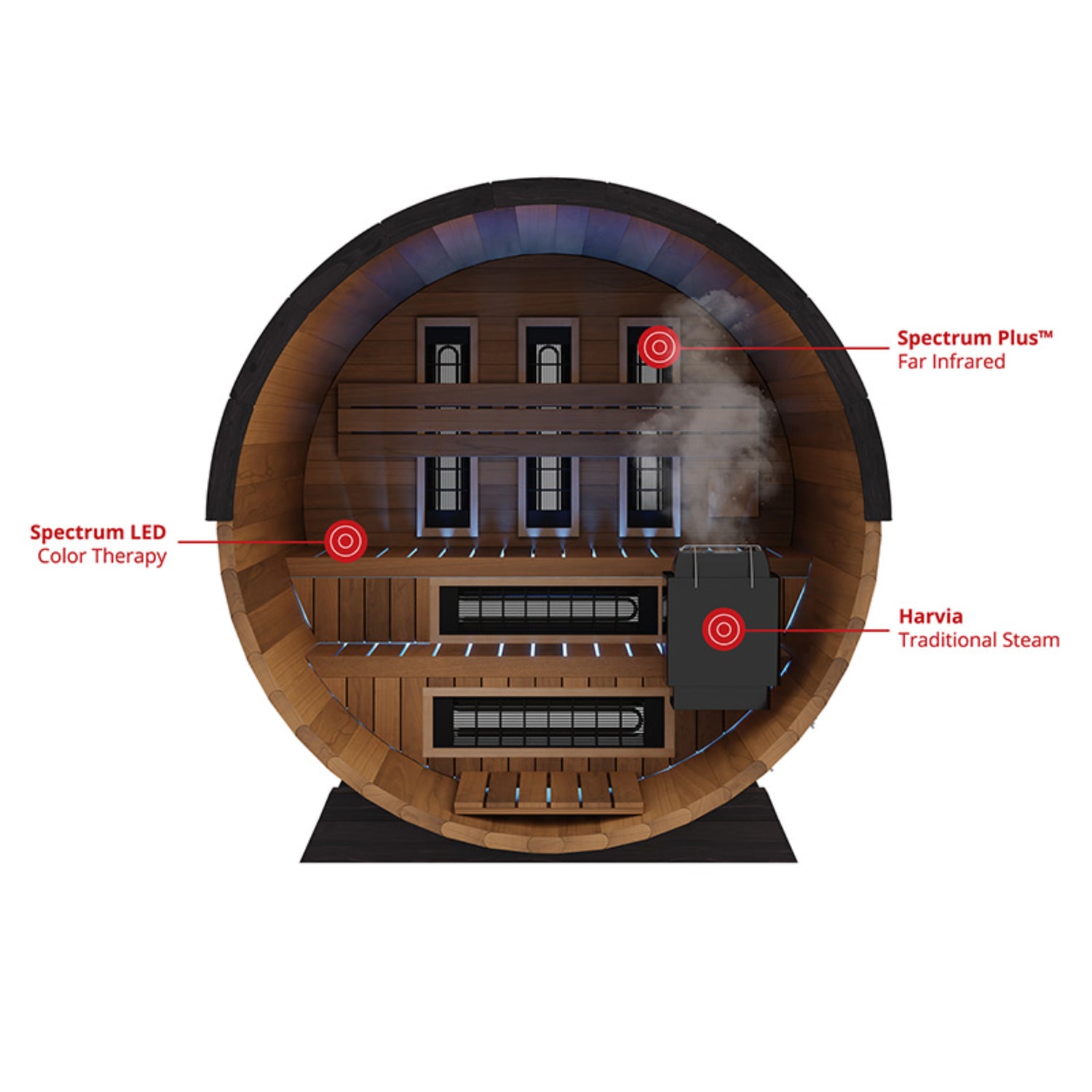 Finnmark FD-6 4-Person Cedar Traditional-Infrared Barrel Sauna | FD-KN006