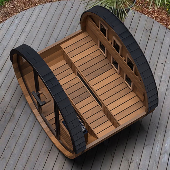 Finnmark FD-6 4-Person Cedar Traditional-Infrared Barrel Sauna | FD-KN006