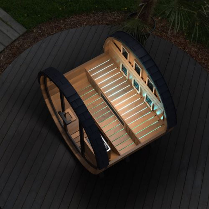 Finnmark FD-6 4-Person Cedar Traditional-Infrared Barrel Sauna | FD-KN006