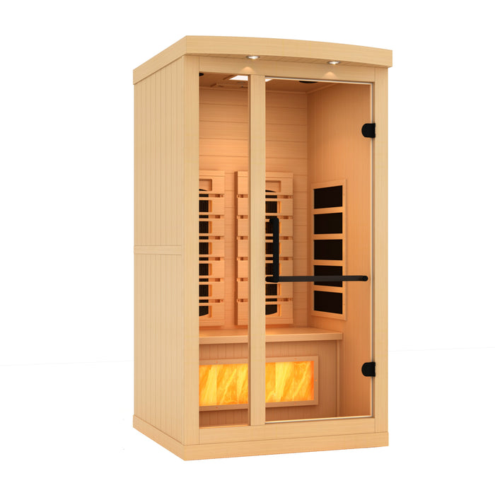 Golden Designs 1-2-Person Full Spectrum PureTech™ Near Zero EMF FAR Infrared Sauna with Himalayan Salt Bar 2