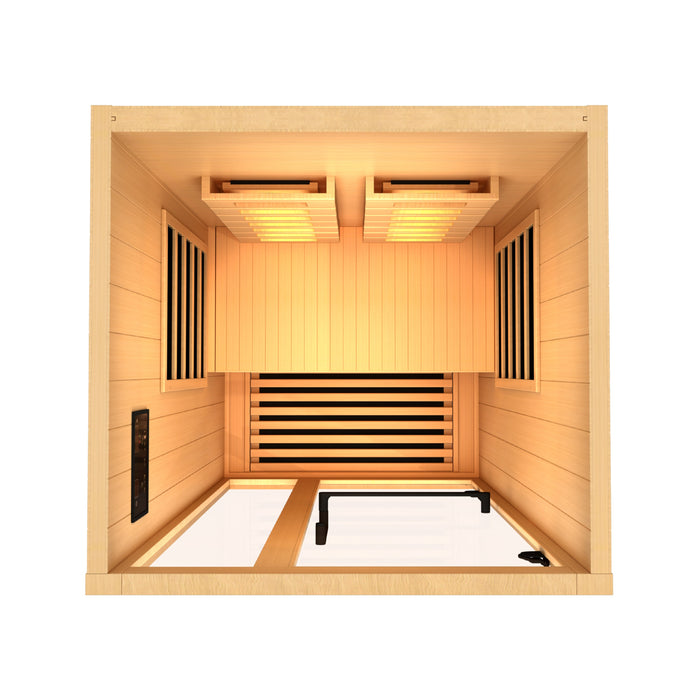 Golden Designs 1-2-Person Full Spectrum PureTech™ Near Zero EMF FAR Infrared Sauna with Himalayan Salt Bar 5