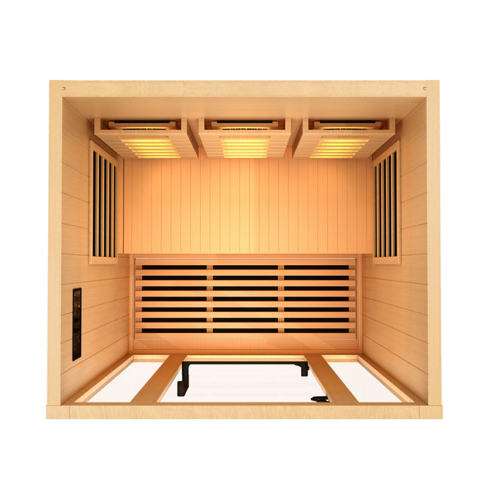 Golden Designs 2-Person Full Spectrum PureTech™ Near Zero EMF FAR Infrared Sauna with Himalayan Salt Bar 5