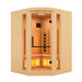 Golden Designs 3-Person Corner Full Spectrum PureTech™ Near Zero EMF FAR Infrared Sauna with Himalayan Salt Bar 1