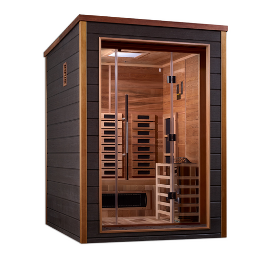 Golden Designs "Nora" 2-Person Outdoor-Indoor PureTech™ Hybrid Full Spectrum Sauna | GDI-8222-01