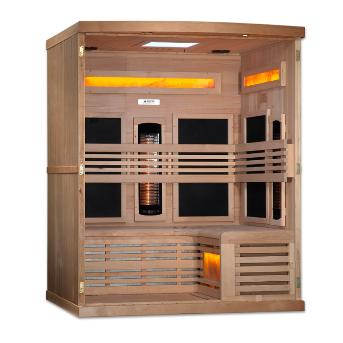 Golden Designs Reserve Edition GDI-8230-01 3-Person Full Spectrum Infrared Sauna with Himalayan Salt Bar 4