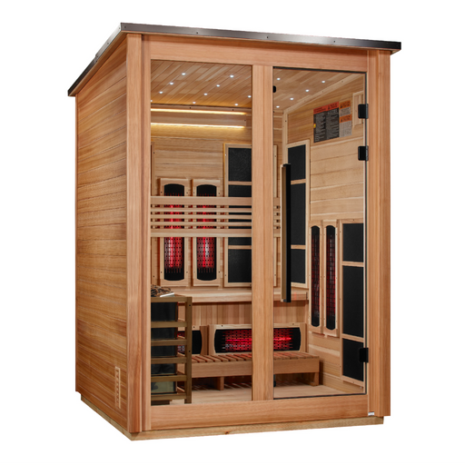 Golden Designs Loviisa 3-Person Barn Hybrid Outdoor Sauna Flat Roof | GDI-8523-02