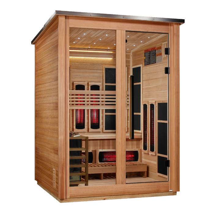 Golden Designs Loviisa 3-Person Barn Hybrid Outdoor Sauna Flat Roof | GDI-8523-02