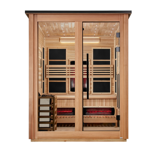 Golden Designs Loviisa 3-Person Barn Hybrid Outdoor Sauna Flat Roof | GDI-8523-02