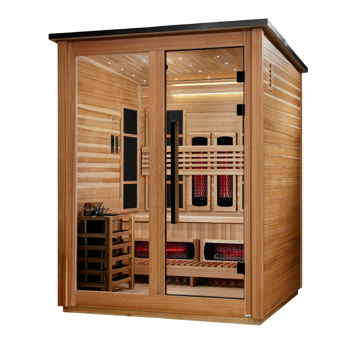 Golden Designs Loviisa 3-Person Barn Hybrid Outdoor Sauna Flat Roof | GDI-8523-02