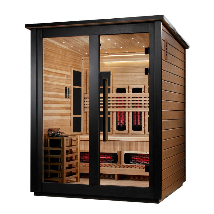 Golden Designs Loviisa 3-Person 2-Tone Barn Hybrid Outdoor Sauna | GDI-8523-03