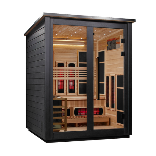Golden Designs Loviisa 3-Person Black Barn Hybrid Outdoor Sauna | GDI-8523-04
