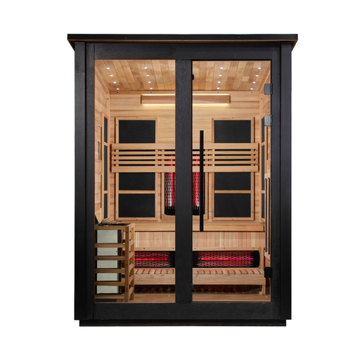 Golden Designs Loviisa 3-Person Black Barn Hybrid Outdoor Sauna | GDI-8523-04