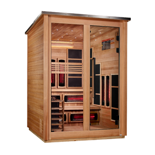 Golden Designs Kaskinen 6-Person Pacific Cedar Barn Hybrid Outdoor Sauna | GDI-8526-02