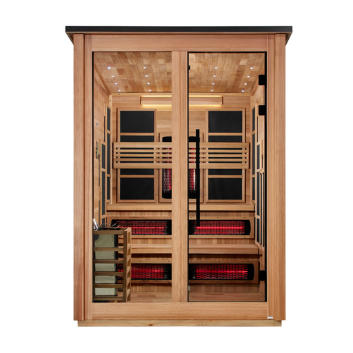 Golden Designs Kaskinen 6-Person Pacific Cedar Barn Hybrid Outdoor Sauna | GDI-8526-02