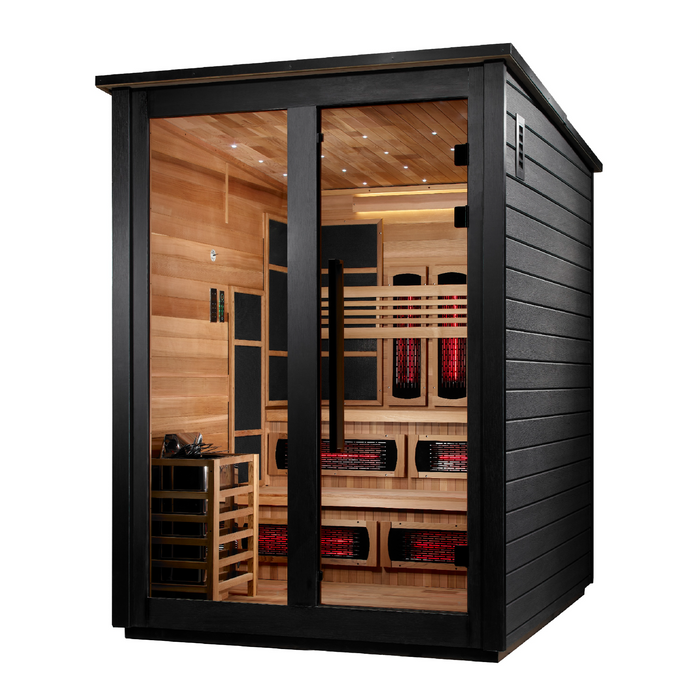 Golden Designs Kaskinen 6-Person Black Barn Hybrid Outdoor Sauna | GDI-8526-04