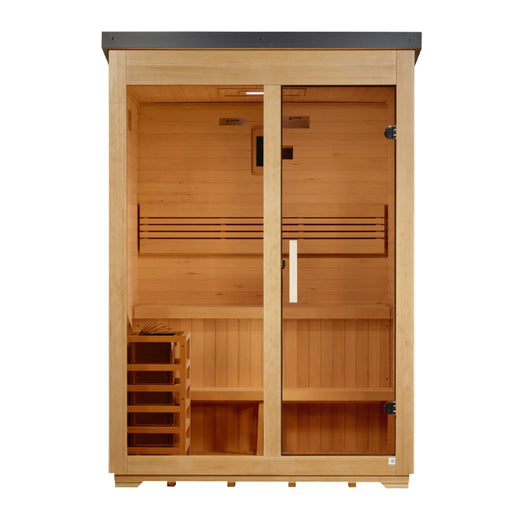 Golden Designs Arlberg 3-Person Traditional Outdoor Sauna - Flat Roof | GDI-8003-01