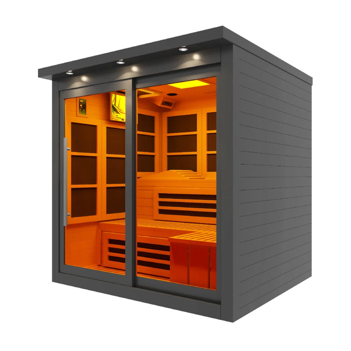 Golden Designs Black Edition 6-Person Near Zero EMF Far Infrared Sauna | GDI-6996-02 Elite-BLK