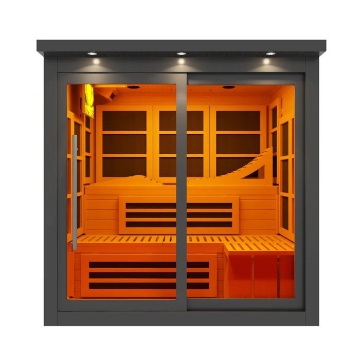 Golden Designs Black Edition 6-Person Near Zero EMF Far Infrared Sauna | GDI-6996-02 Elite-BLK