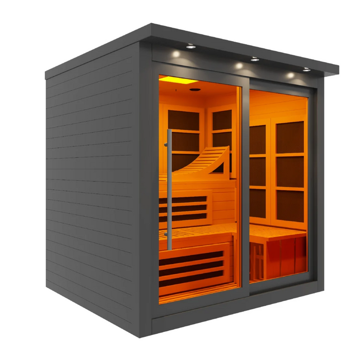 Golden Designs Black Edition 6-Person Near Zero EMF Far Infrared Sauna | GDI-6996-02 Elite-BLK