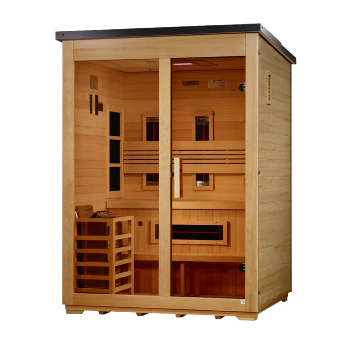 Golden Designs Carinthia 3-Person Hybrid Outdoor Sauna - Flat Roof | GDI-8023-01