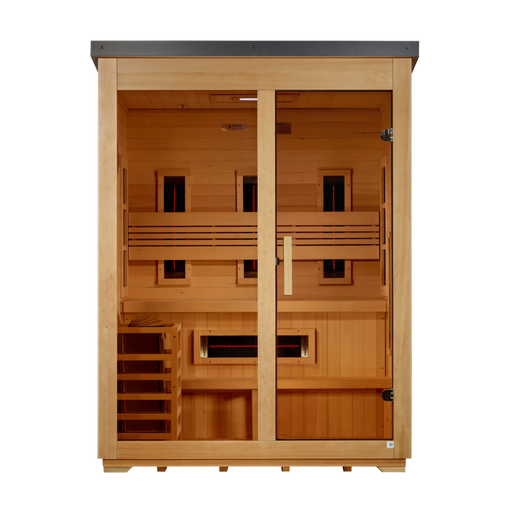 Golden Designs Carinthia 3-Person Hybrid Outdoor Sauna - Flat Roof | GDI-8023-01