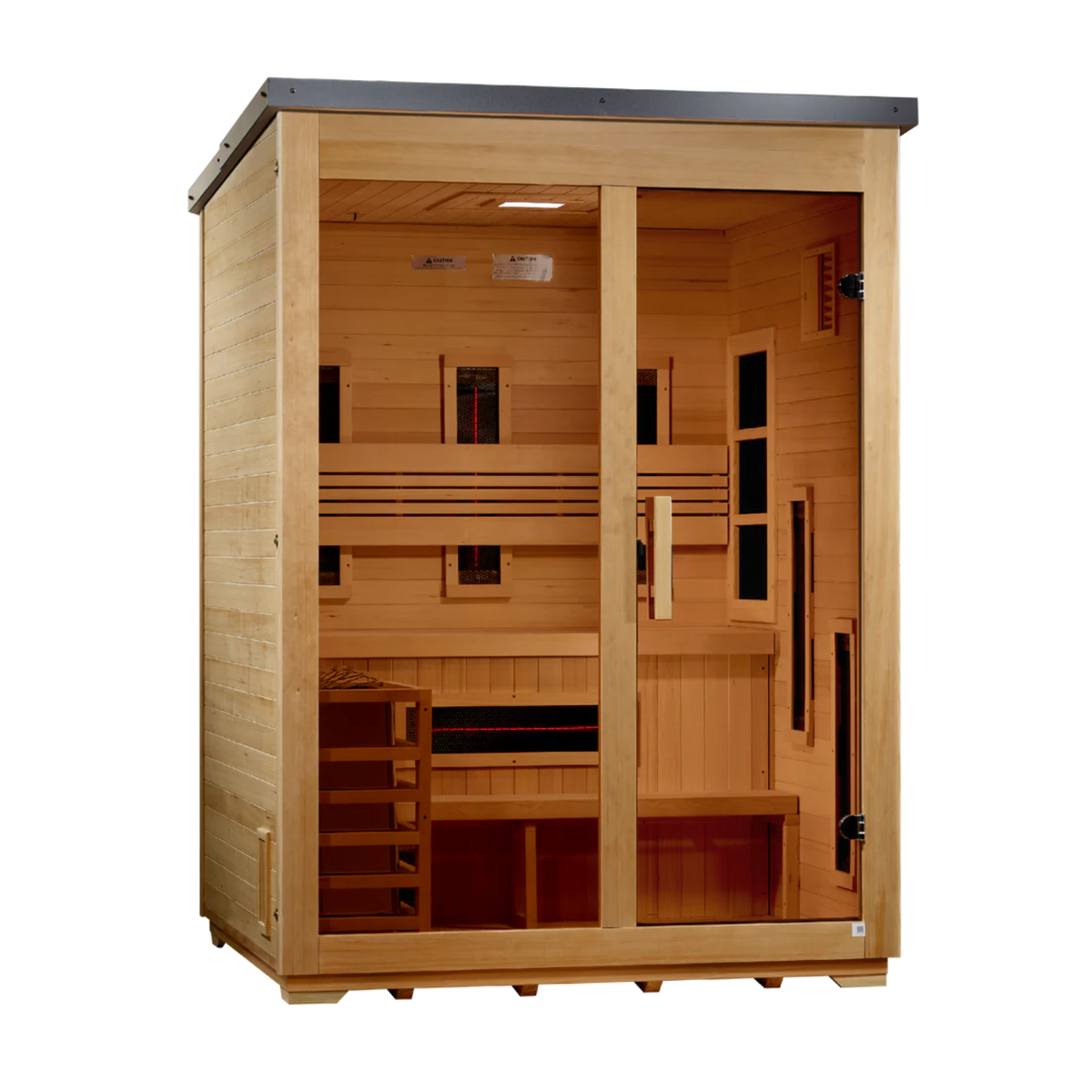 Golden Designs Carinthia 3-Person Hybrid Outdoor Sauna - Flat Roof | G ...