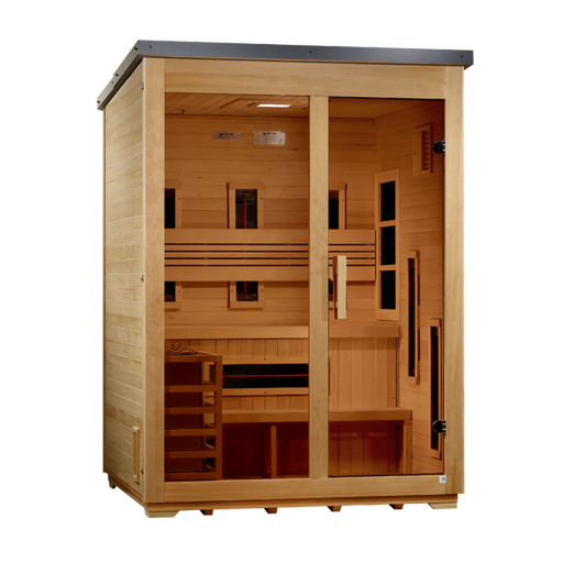 Golden Designs Carinthia 3-Person Hybrid Outdoor Sauna - Flat Roof | GDI-8023-01