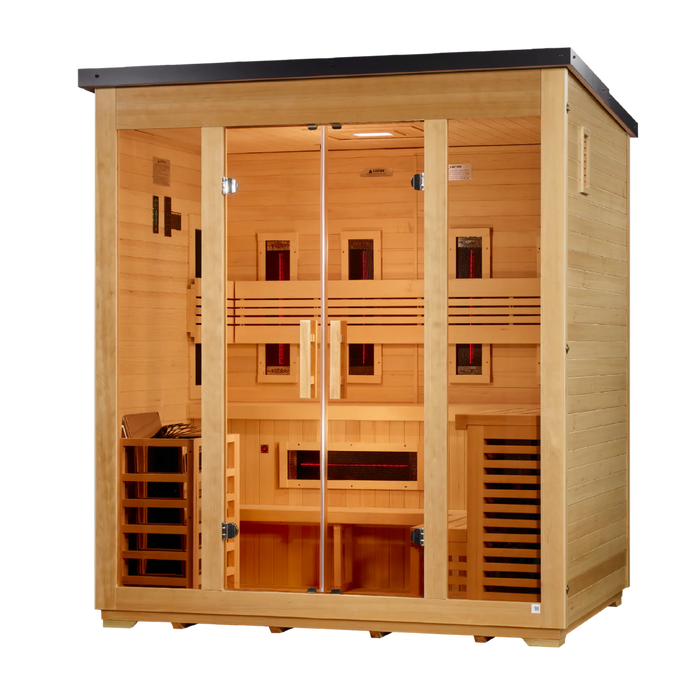 Golden Designs Gargellen 5-Person Hybrid Outdoor Sauna - Flat Roof | GDI-8025-01