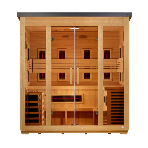 Golden Designs Gargellen 5-Person Hybrid Outdoor Sauna - Flat Roof | GDI-8025-01