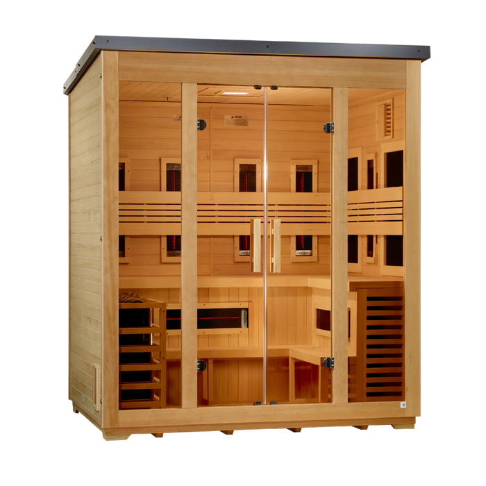Golden Designs Gargellen 5-Person Hybrid Outdoor Sauna - Flat Roof | GDI-8025-01