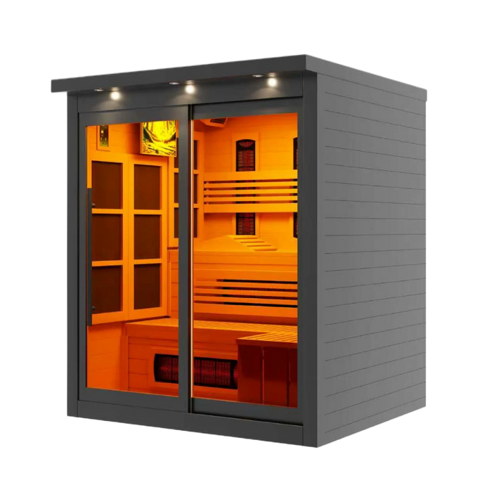 Golden Designs Monaco 6-Person Black Full Spectrum Near Zero EMF Far Infrared Sauna | GDI-6996-03 FS