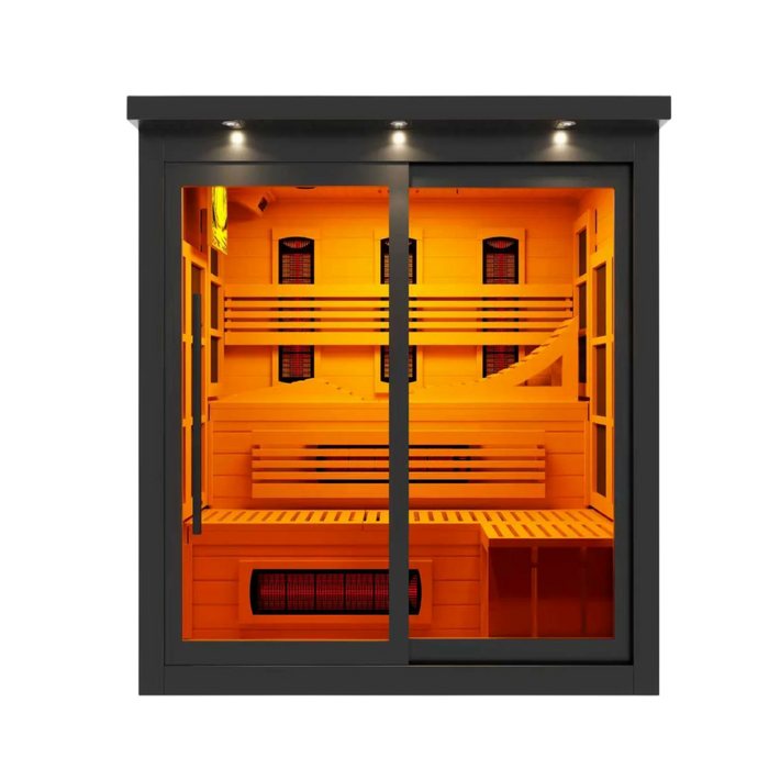 Golden Designs Monaco 6-Person Black Full Spectrum Near Zero EMF Far Infrared Sauna | GDI-6996-03 FS