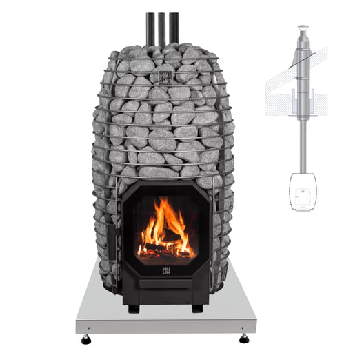 HUUM HIVE Flow Mini 8.5kW Wood-Burning Stove Package with Chimney Kit - Thru-Ceiling