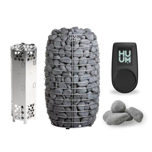 HUUM HIVE Mini 240V Electric Sauna Heater with HIVE Air Tunnel, Sauna Stones, UKU Local Control – Complete Package