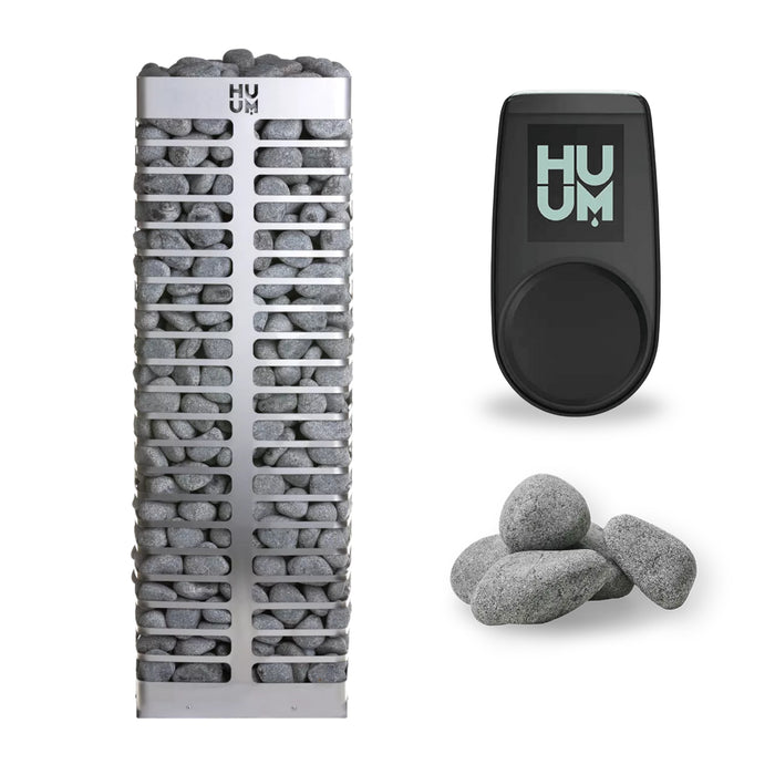 HUUM STEEL Electronic Sauna Heater - Complete Package with Stones and UKU Control