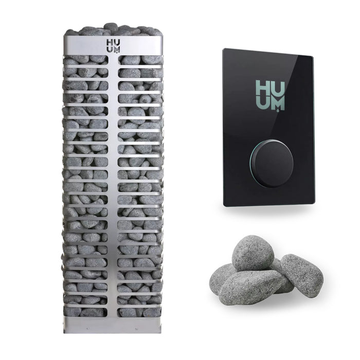 HUUM STEEL Electric Sauna Heater with Stones and UKU Control - Complete Package