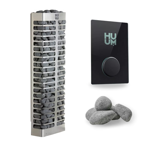 HUUM STEEL Mini 4 3.5kW 240V Electric Sauna Heater with Stones and UKU WiFi Control - Complete Package