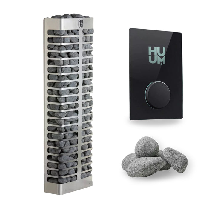 HUUM STEEL Mini 4 3.5kW 240V Electric Sauna Heater with Stones and UKU WiFi Control - Complete Package