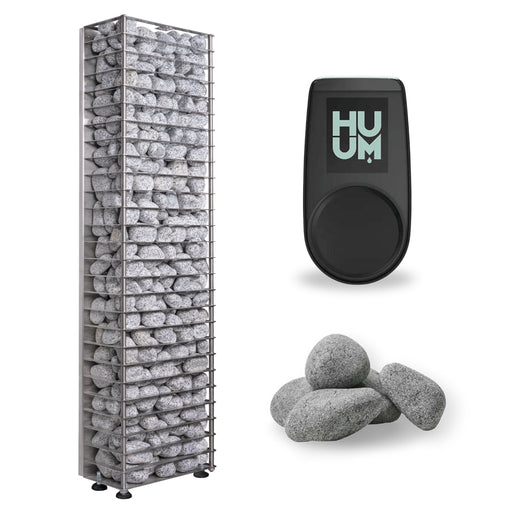 HUUM CLIFF Mini 4kW Electric Sauna Heater – Complete Package (+ UKU Local Control and HUUM Stones)