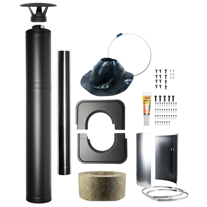 Harvia Black Sauna Wood Stove Chimney Kit | WHP1500M