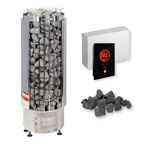 Harvia Cilindro Electric Sauna Heater Package w/ Fenix WiFi Control and Stones | PC90E, PC110E