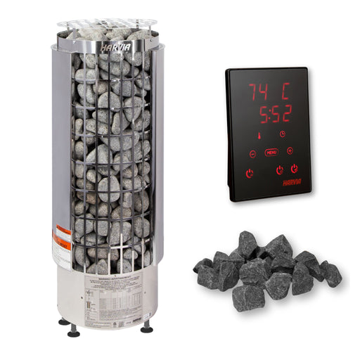 Harvia Cilindro Electric Sauna Heater Package w/ Xenio WiFi Control and Stones | PC80E, PC60E