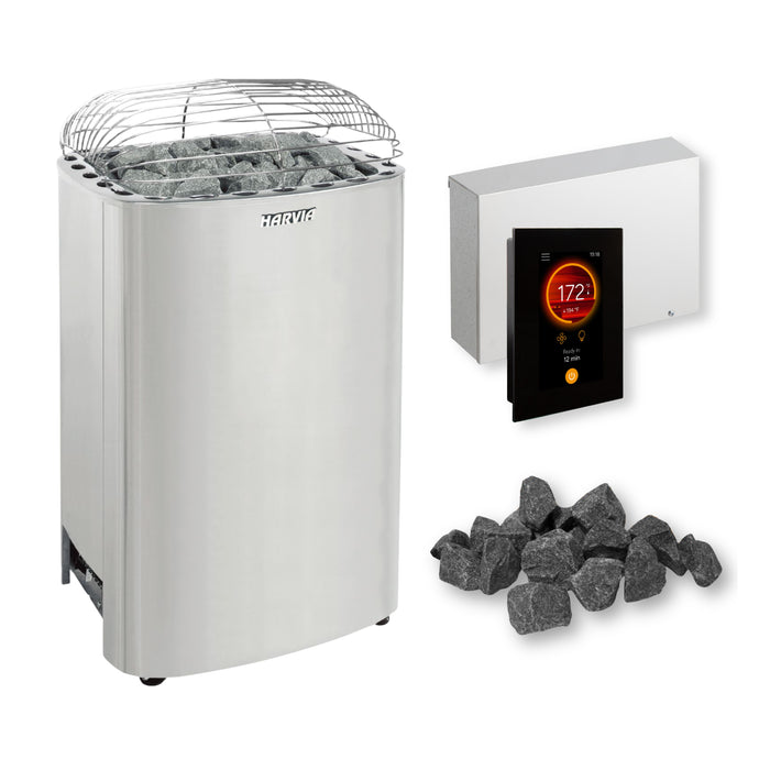 Harvia Club K10G 10kW Electric Sauna Heater Package w/ Fenix WiFi Control and Stones