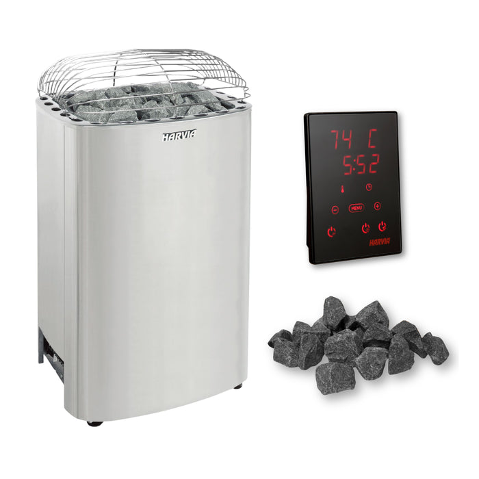 Harvia Club Electric Sauna Heater Package w/ Xenio WiFi Control and Stones (240V/208V) | K10G, K12.5G, K15G